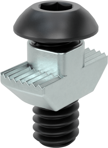 T-Yuvalı Çerçeve Bağlantı Elemanları, Çekiç Somunu ve Vida, 5/8" Diş Uzunluğu, 1,5 inç ve 40 mm Ray için
