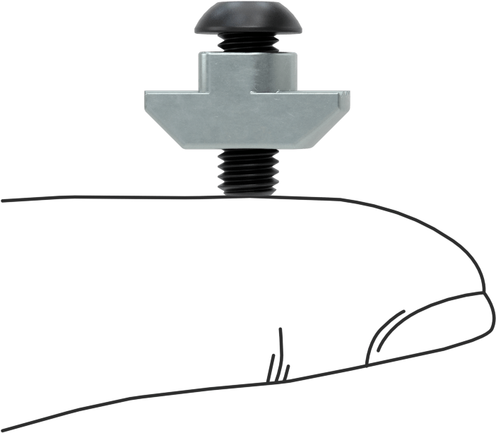 T-Yuvalı Çerçeve Bağlantı Elemanları, Çekiç Somunu, 1,5 inç ve 40 mm Ray, 10-32 Düğme Başlı