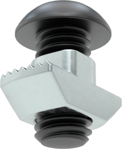 T-Yuvalı Çerçeve Bağlantı Elemanları, Takılabilir, Çekiç Somunu, 1" Ray, 10-32 Diş, Düğme Başlı