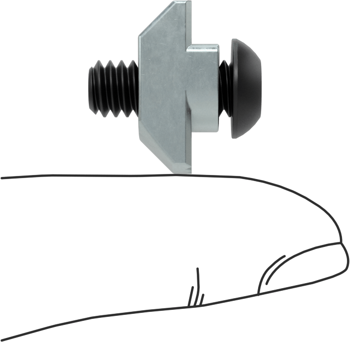T-Yuvalı Çerçeve Bağlantı Elemanları, 1/4"-20 Düğme Başlı Çekiçli Somun, 45 mm Ray