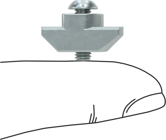 T-Yuvalı Çerçeve Bağlantı Elemanları, Takmalı Çekiç Somunu, 45 mm Ray, M4 Düğme Başlı