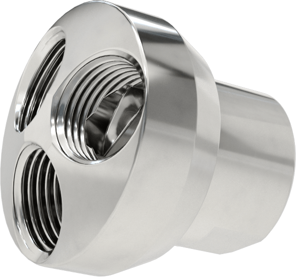 Hortum Hatları için Yuvarlak Manifoldlar, 316 Paslanmaz Çelik, 3 Çıkış 3/4 NPT Giriş x 1/2 NPT Çıkış