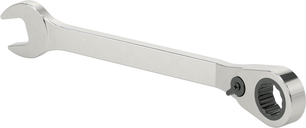 Ters Çevrilebilir Cırcırlı Kombinasyon Anahtarı, 21 mm Boyut, 10-3/4" Toplam Uzunluk