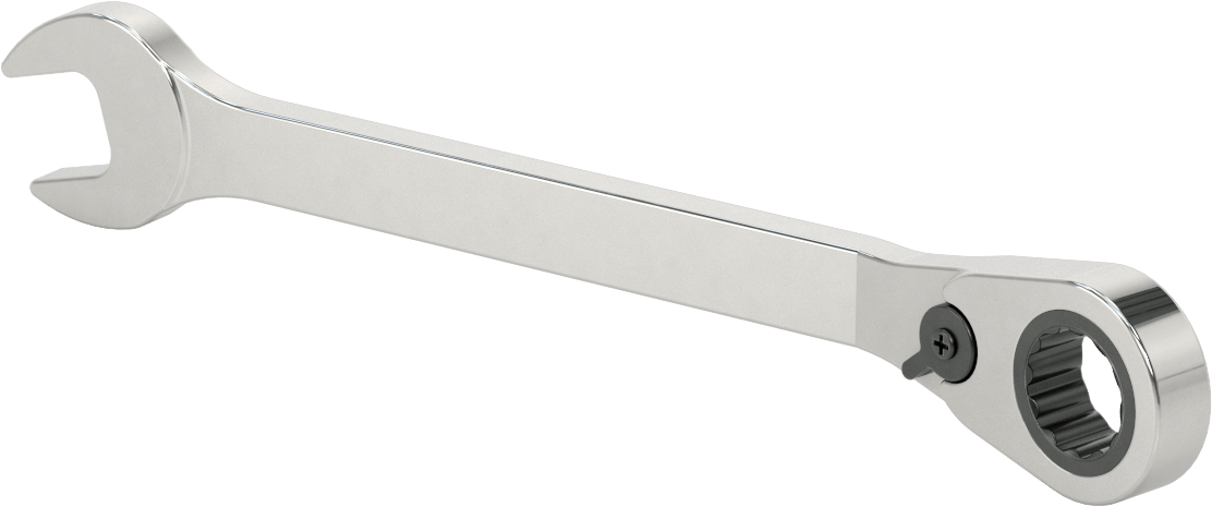 Ters Çevrilebilir Cırcırlı Kombinasyon Anahtarı, 25 mm Boyut, 13" Toplam Uzunluk