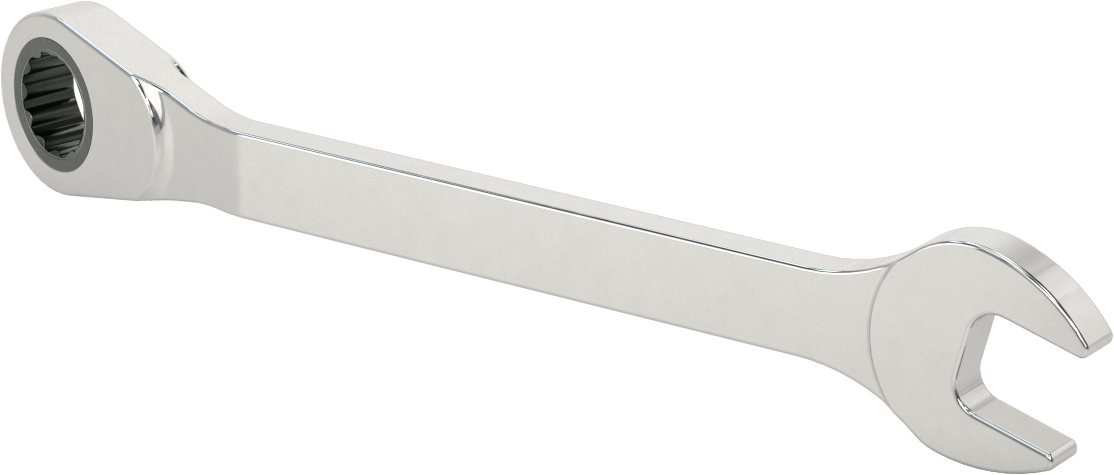 Ters Çevrilebilir Cırcırlı Kombinasyon Anahtarı, 25 mm Boyut, 13" Toplam Uzunluk