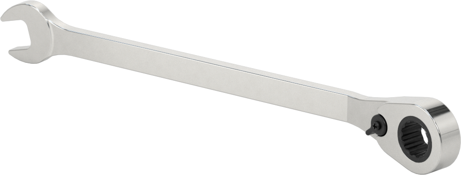 Ters Çevrilebilir Cırcırlı Kombinasyon Anahtarı, 10 mm Boyut, 7-1/16" Toplam Uzunluk