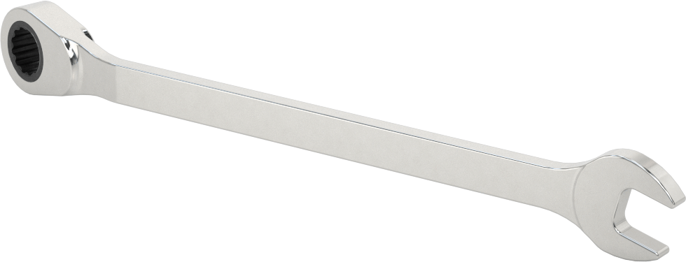 Ters Çevrilebilir Cırcırlı Kombinasyon Anahtarı, 11 mm Boyut, 7-5/8" Toplam Uzunluk