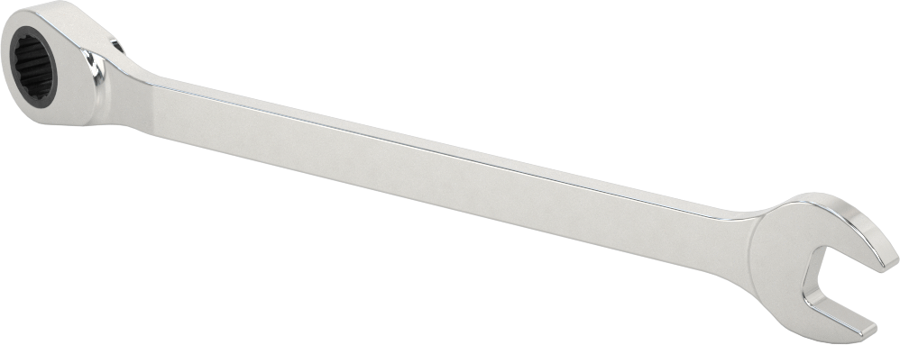 Ters Çevrilebilir Cırcırlı Kombinasyon Anahtarı, 12 mm Boyut, 8-1/8" Toplam Uzunluk