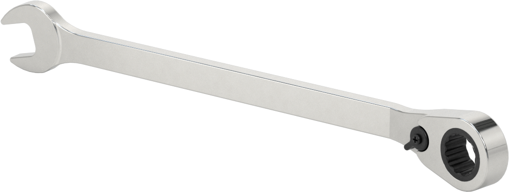 Ters Çevrilebilir Cırcırlı Kombinasyon Anahtarı, 12 mm Boyut, 8-1/8" Toplam Uzunluk