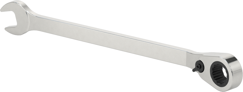 Ters Çevrilebilir Cırcırlı Kombinasyon Anahtarı, 13 mm Boyut, 8-11/16" Toplam Uzunluk