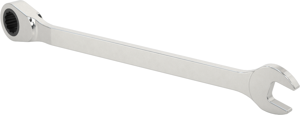 Ters Çevrilebilir Cırcırlı Kombinasyon Anahtarı, 13 mm Boyut, 8-11/16" Toplam Uzunluk