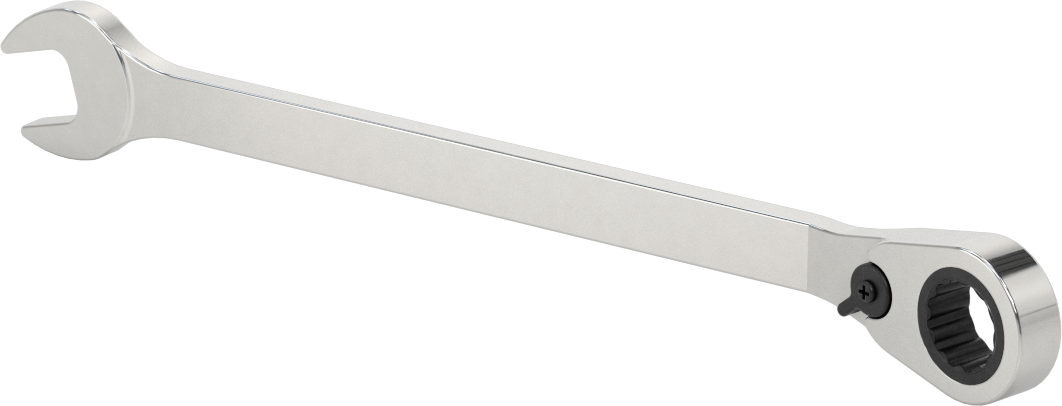 Ters Çevrilebilir Cırcırlı Kombinasyon Anahtarı, 16 mm Boyut, 10-5/16" Toplam Uzunluk
