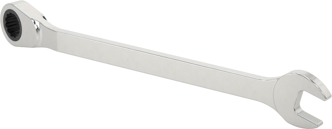 Ters Çevrilebilir Cırcırlı Kombinasyon Anahtarı, 17 mm Boyut, 10-15/16" Toplam Uzunluk