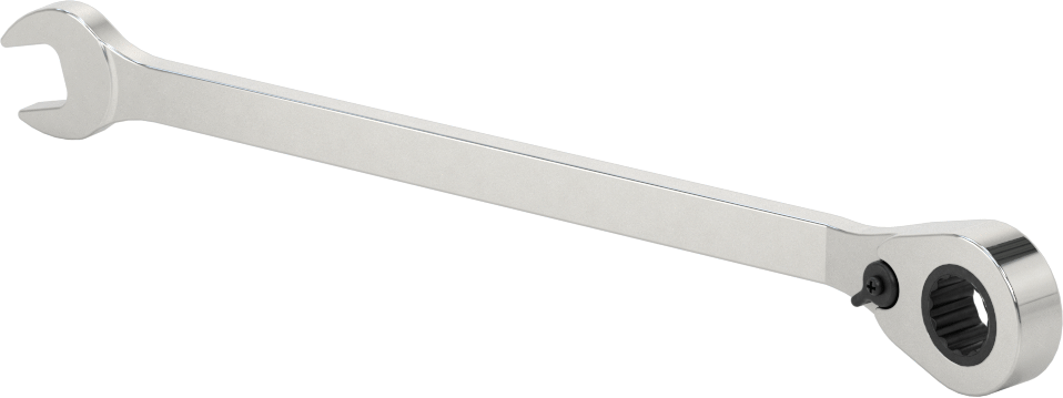 Ters Çevrilebilir Cırcırlı Kombinasyon Anahtarı, 3/8" Boyut, 7-1/16" Toplam Uzunluk