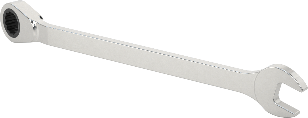 Ters Çevrilebilir Cırcırlı Kombinasyon Anahtarı, 9/16" Boyut, 9-1/4" Toplam Uzunluk