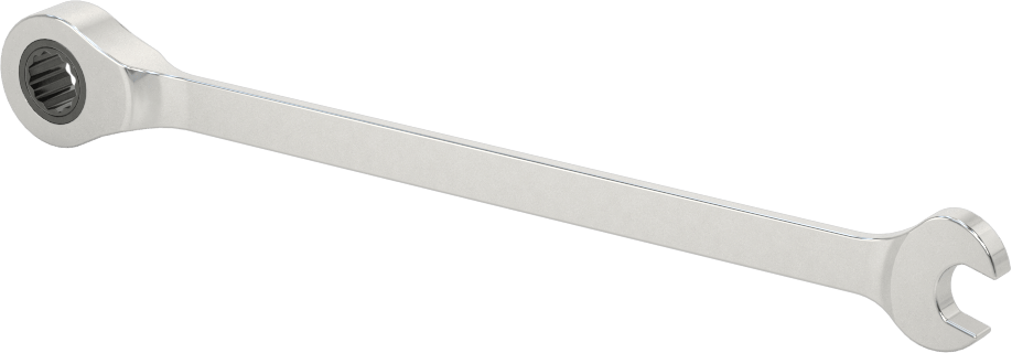 Cırcırlı Kombinasyon Anahtarı, 1/4" Boyut, 4-15/16" Toplam Uzunluk