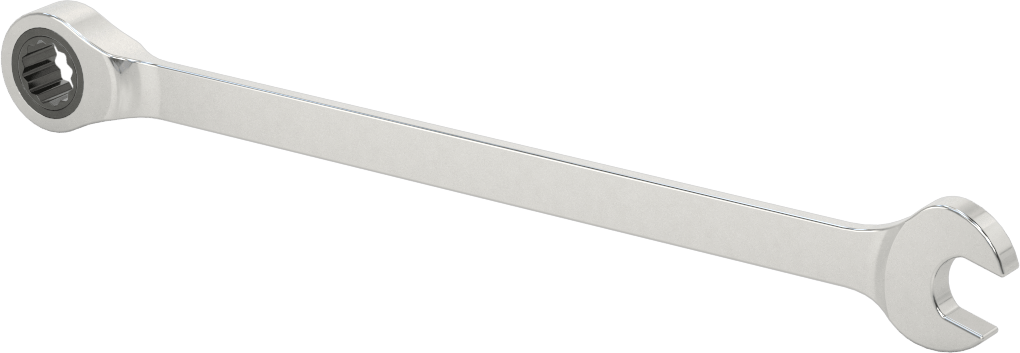 Cırcırlı Kombinasyon Anahtarı, 3/8" Boyut, 7-1/16" Toplam Uzunluk