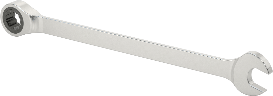 Cırcırlı Kombinasyon Anahtarı, 1/2" Boyut, 8-11/16" Toplam Uzunluk