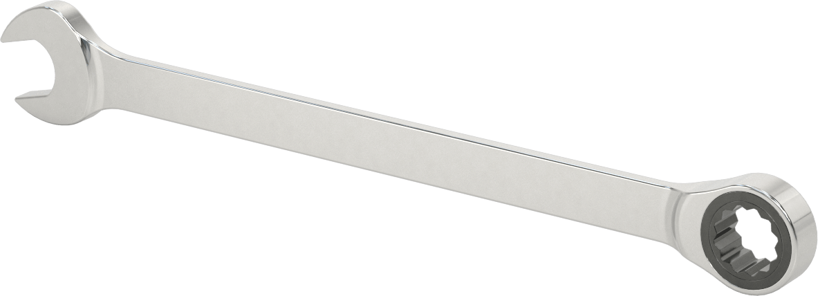 Cırcırlı Kombinasyon Anahtarı, 3/4" Boyut, 12 inç Toplam Uzunluk