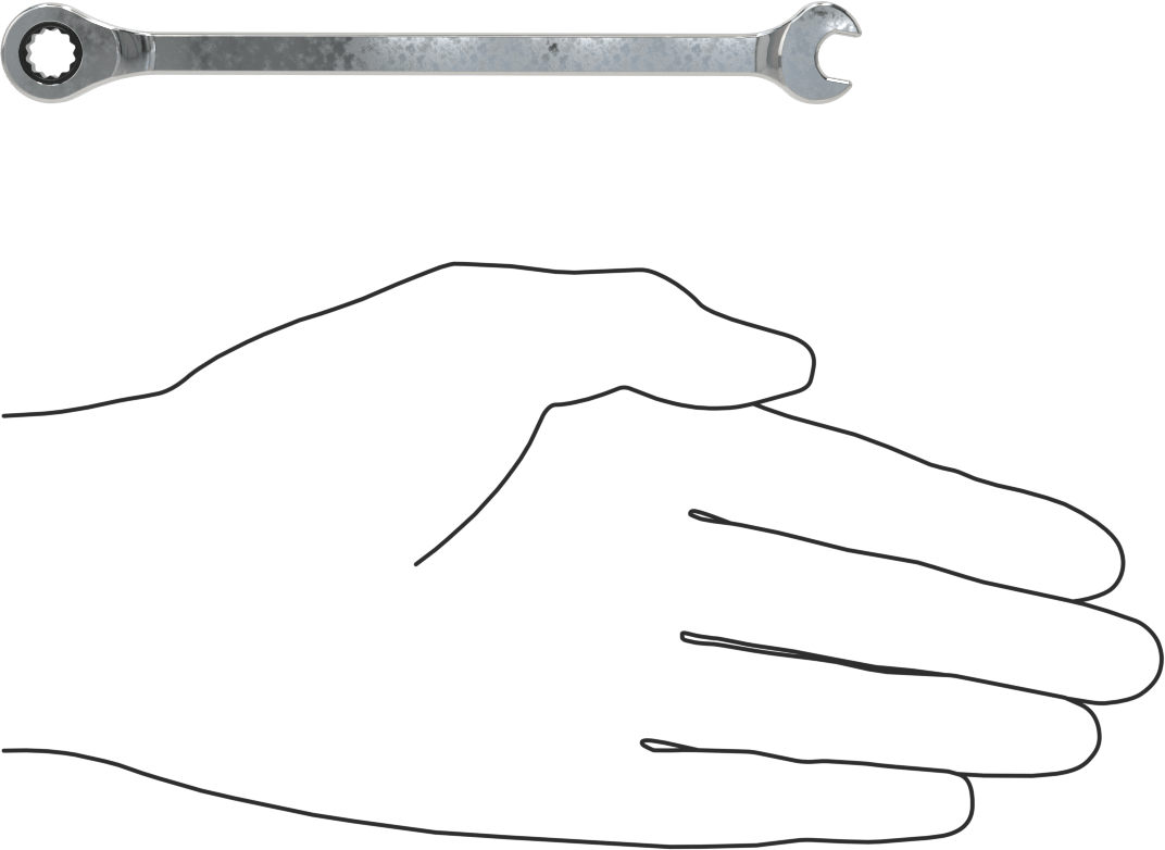 Cırcırlı Kombinasyon Anahtarı, 7 mm Boyut, 5-3/8" Toplam Uzunluk