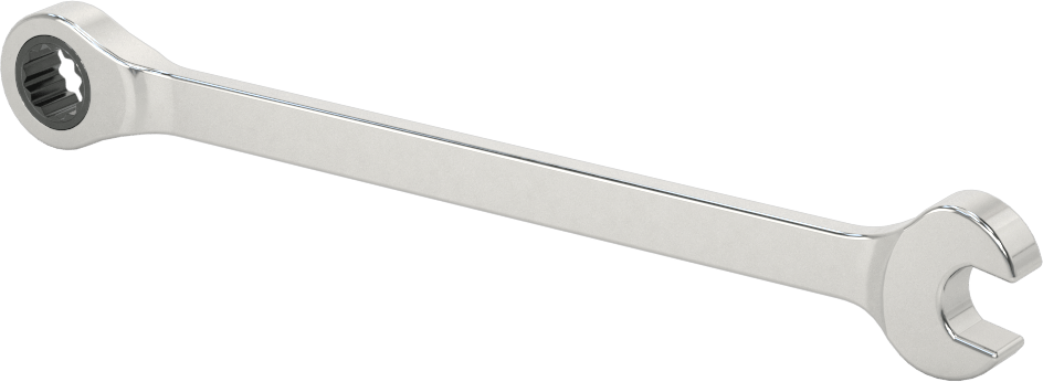 Cırcırlı Kombinasyon Anahtarı, 8 mm Boyut, 5-3/8" Toplam Uzunluk
