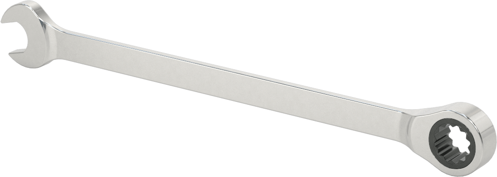 Cırcırlı Kombinasyon Anahtarı, 10 mm Boyut, 7-1/16" Toplam Uzunluk