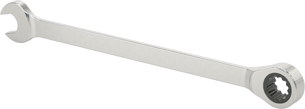 Cırcırlı Kombinasyon Anahtarı, 11 mm Boyut, 7-5/8" Toplam Uzunluk