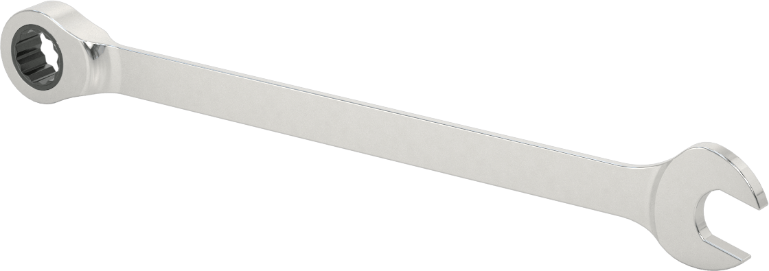 Cırcırlı Kombinasyon Anahtarı, 15 mm Boyut, 9-7/8" Toplam Uzunluk