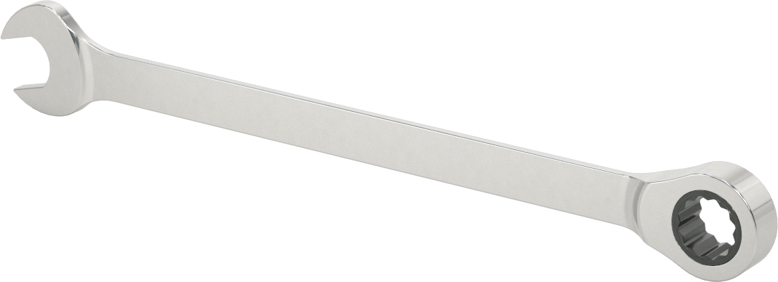 Cırcırlı Kombinasyon Anahtarı, 15 mm Boyut, 9-7/8" Toplam Uzunluk