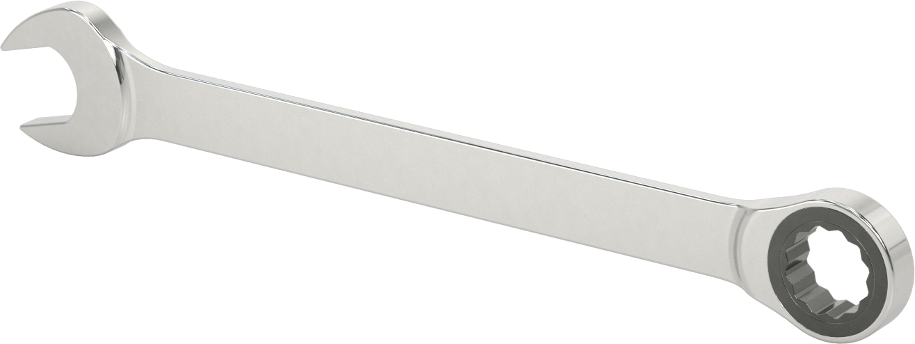 Cırcırlı Kombinasyon Anahtarı, 1-3/8" Boyut, 18-1/4" Toplam Uzunluk