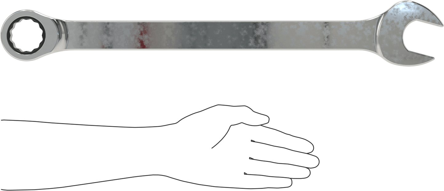 Cırcırlı Kombinasyon Anahtarı, 41 mm Boyut, 23" Toplam Uzunluk