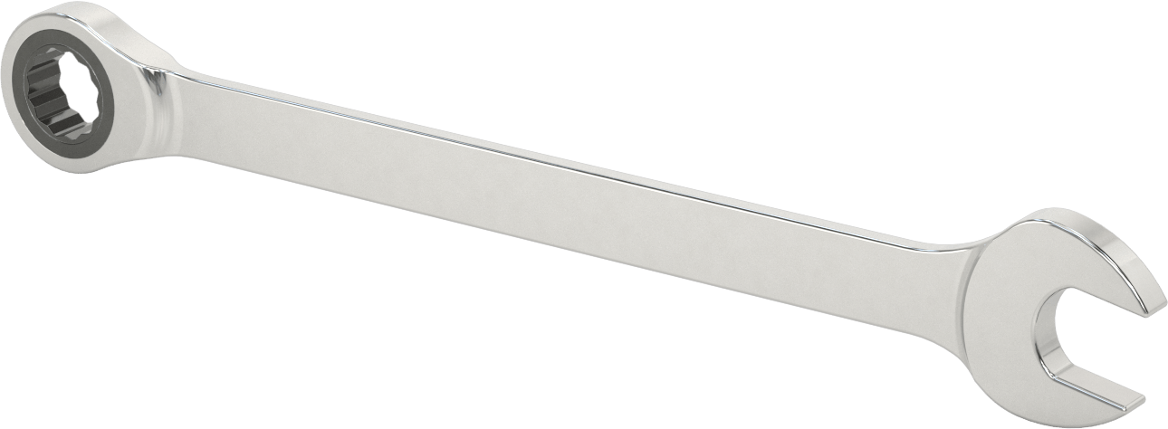Cırcırlı Kombinasyon Anahtarı, 1-1/8" Boyut, 16-3/4" Toplam Uzunluk