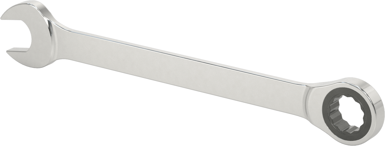 Cırcırlı Kombinasyon Anahtarı, 1-1/4" Boyut, 16-3/4" Toplam Uzunluk