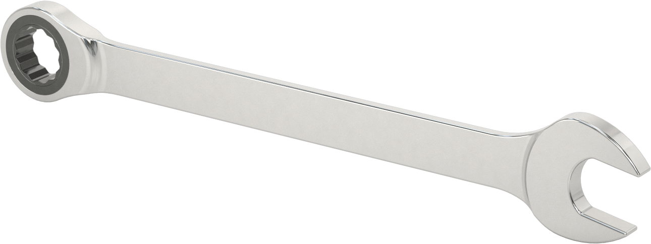 Cırcırlı Kombinasyon Anahtarı, 1-1/4" Boyut, 16-3/4" Toplam Uzunluk