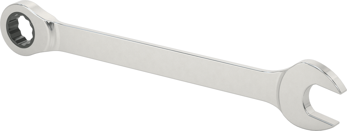Cırcırlı Kombinasyon Anahtarı, 25 mm Boyut, 12-3/4" Toplam Uzunluk