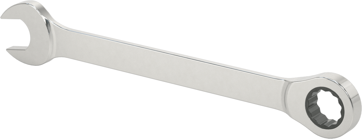 Cırcırlı Kombinasyon Anahtarı, 25 mm Boyut, 12-3/4" Toplam Uzunluk
