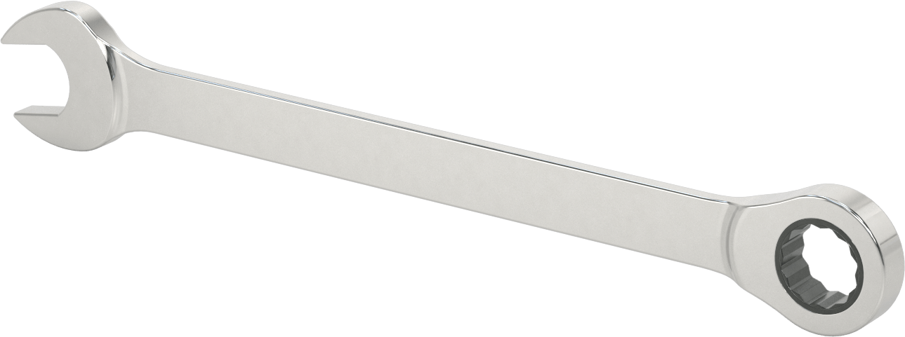 Cırcırlı Kombinasyon Anahtarı, 30 mm Boyut, 16-3/4" Toplam Uzunluk