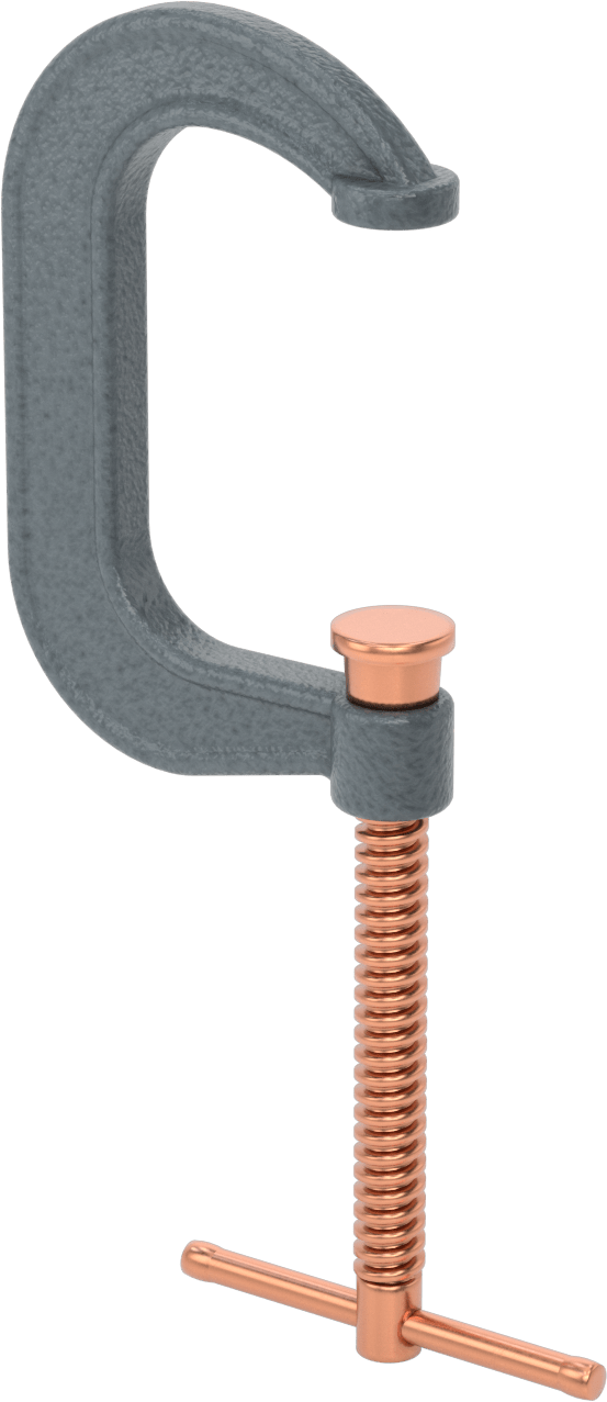 C-Kelepçe, Bakır Kaplı Çelik Kayar T-Kolu, 0“ - 4-1/4” Açıklık