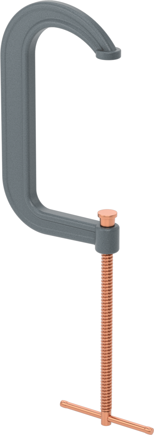 C-Kelepçe, Bakır Kaplı Çelik Kayar T-Kolu, 2“-10-1/8” Açıklık