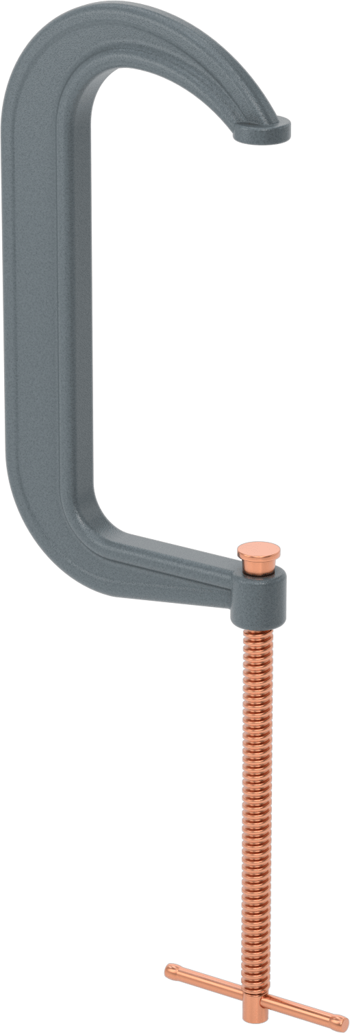 C-Kelepçe, Bakır Kaplı Çelik Kayar T-Kolu, 2“- 12-1/4” Açıklık