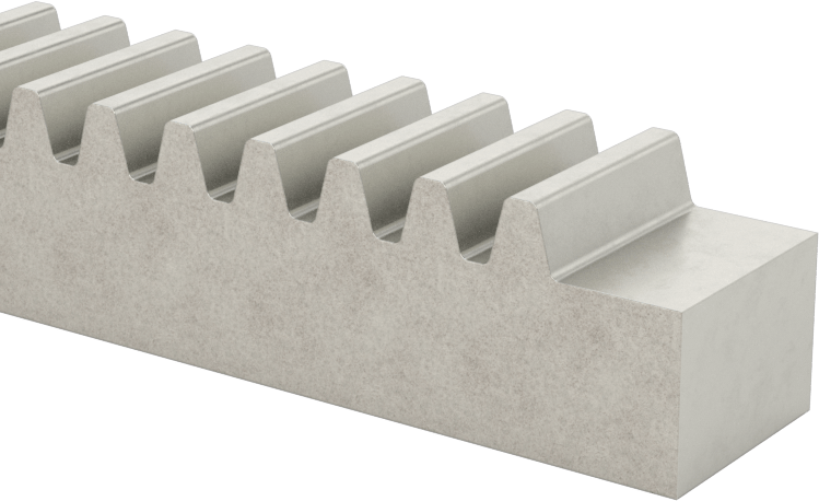 Metal Dişli Rafı - 14-1/2 Derece Basınç Açısı, Montaj Delikleri ile, 16 Adım