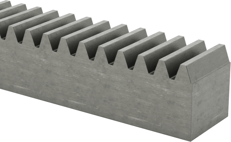 Metal Dişli Rafı - 20 Derece Basınç Açısı, Dikdörtgen, 20 Adım, 4 ft. Uzunluk
