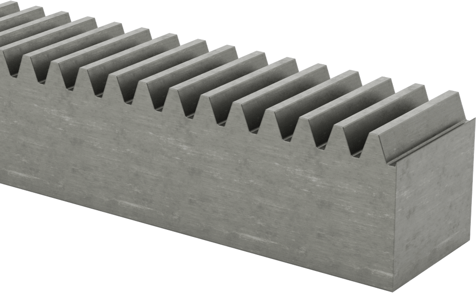 Metal Dişli Rafı - 20 Derece Basınç Açısı, Dikdörtgen, 10 Adım, 4 ft. Uzunluk