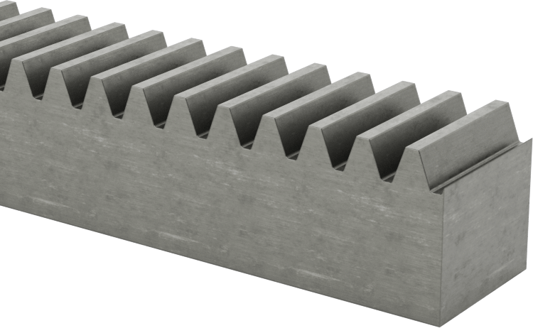 Metal Dişli Rafı - 20 Derece Basınç Açısı, Dikdörtgen, 20 Adım, 2 ft. Uzunluk