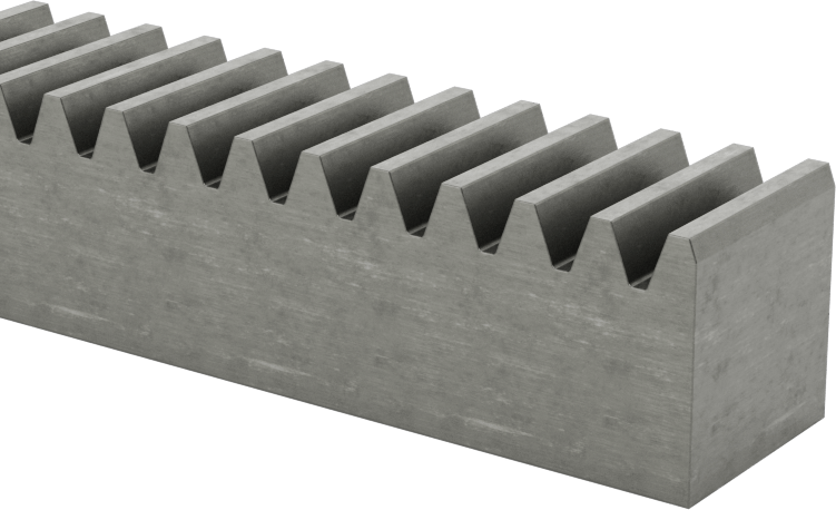 Metal Dişli Rafı - 20 Derece Basınç Açısı, Dikdörtgen, 20 Adım, 6 ft. Uzunluk