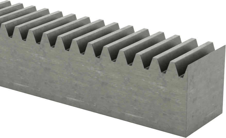 Metal Dişli Rafı - 20 Derece Basınç Açısı, Dikdörtgen, 12 Adım, 6 ft. Uzunluk