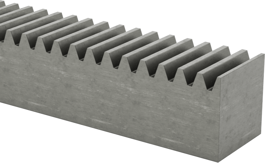 Metal Dişli Rafı - 20 Derece Basınç Açısı, Dikdörtgen, 10 Adım, 6 ft. Uzunluk