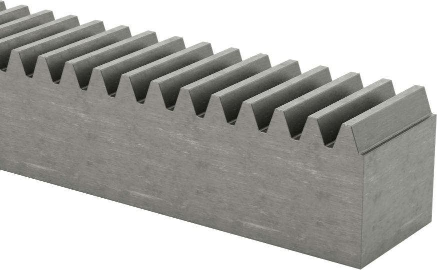 Metal Dişli Rafı - 20 Derece Basınç Açısı, Dikdörtgen, 12 Adım, 2 ft. Uzunluk
