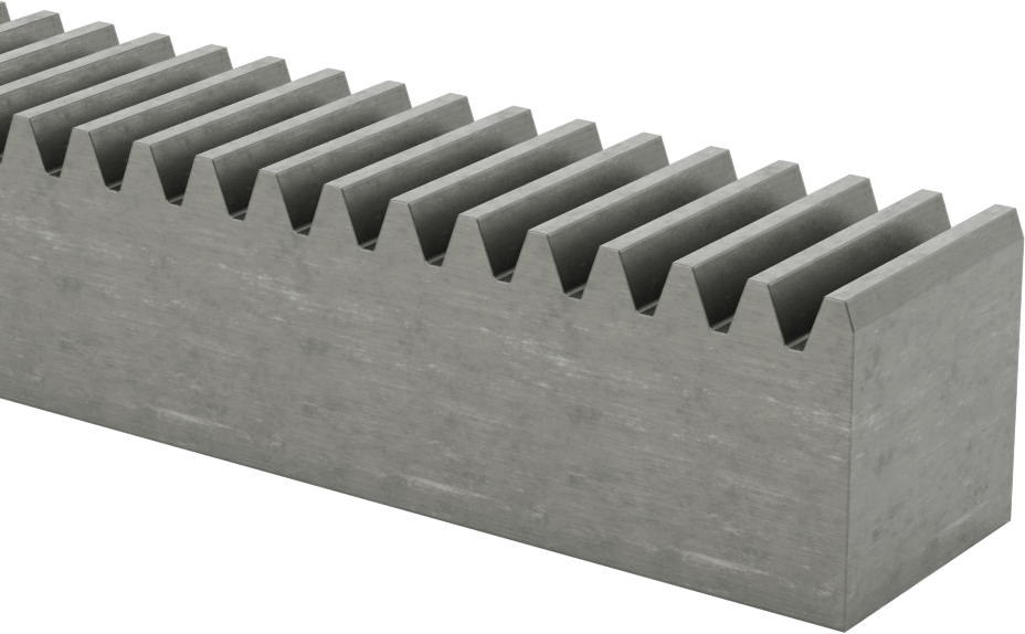 Metal Dişli Rafı - 20 Derece Basınç Açısı, Dikdörtgen, 10 Adım, 2 ft. Uzunluk