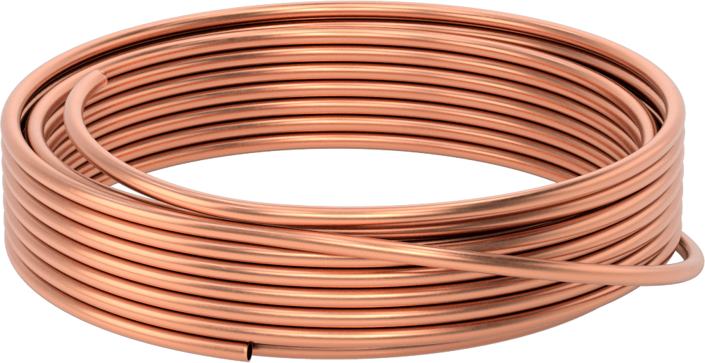 İçme Suyu için Bakır Boru, Orta Basınç, 3/8 Boru Boyutu, 1/2" OD, Bobin
